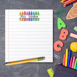 Bloco De Notas Apreciação de Professora Crayon Personalizado Vinc