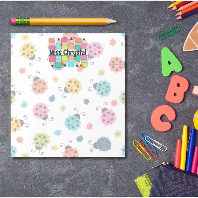 Bloco De Notas Apreciação de Professora do Rainbow Pencil Ladybug (Criador carregado)