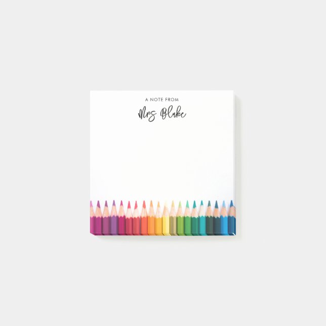 Bloco De Notas Apreciação de Professores Lápis Arco-Íris (Frente)