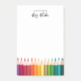 Bloco De Notas Apreciação de Professores Lápis Arco-Íris