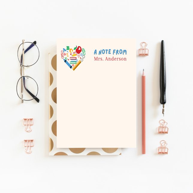 Bloco De Notas Apreciação de Professores - Personalizada da Apple (cute teacher notepad)