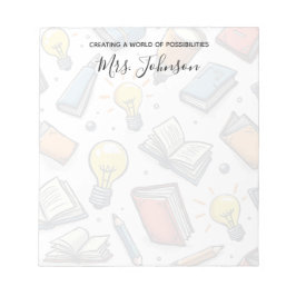 Bloco De Notas Apreciação do professor com padrão de doodle criat