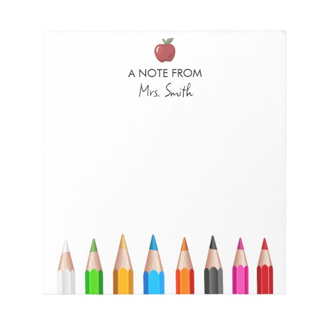 Bloco De Notas Apreciação do Professor de volta à Apple de Abaste (Frente)