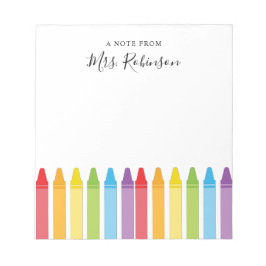 Bloco De Notas Apreciação do Professor Rainbow Crayon