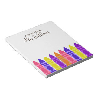 Bloco De Notas Apreciação do professor Rainbow Crayon Notepad