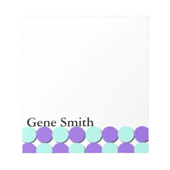 Bloco De Notas Aqua e Bolinhas Azuis (Frente)