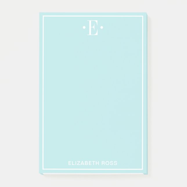 Bloco De Notas Aqua Monograma (Frente)