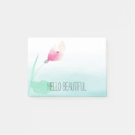 Bloco De Notas Aqua Ombre Flor Rosa