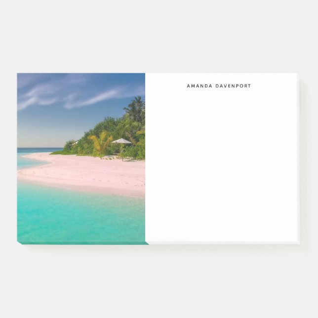 Bloco De Notas Aquamarine Ocean Tropical Beach Scenic (Frente)