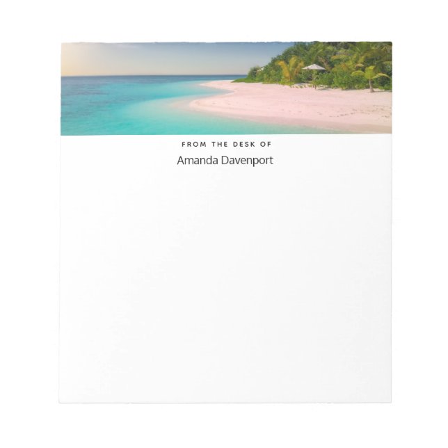 Bloco De Notas Aquamarine Ocean Tropical Beach Scenic (Frente)