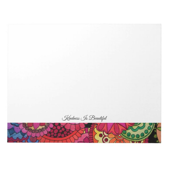 Bloco De Notas Aquarela Arco-Íris Cores Mandala (Frente)