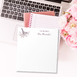 Bloco De Notas Aquarela Da Mesa Da Botânica Feminina