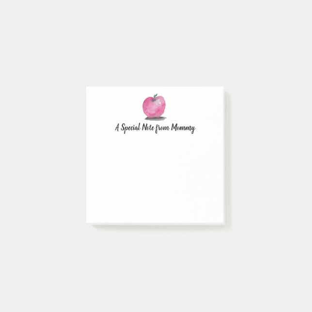 Bloco De Notas Aquarela de maçã personalizada Uma nota especial M (Frente)