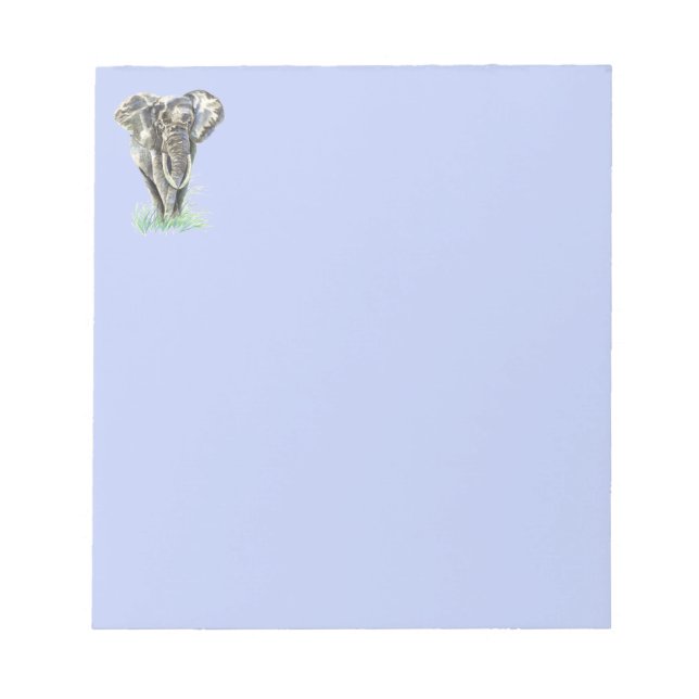 Bloco De Notas Aquarela Elefante Africano, Arte Animal (Frente)