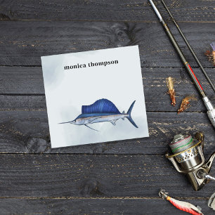Bloco De Notas Aquarela Elegante Moderna Simples Azul Veleiro