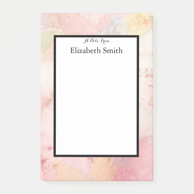 Bloco De Notas Aquarela Elegante Personalizada (Frente)