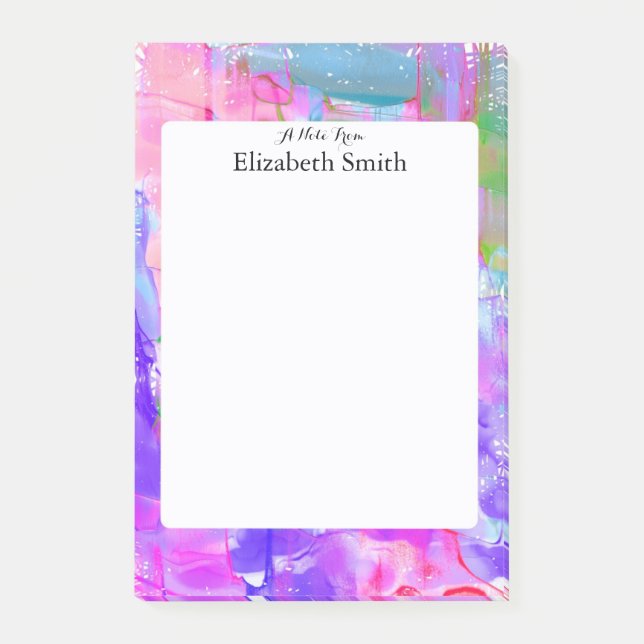 Bloco De Notas Aquarela Elegante Personalizada (Frente)