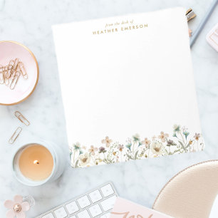 Bloco de Notas Aquarela Floral