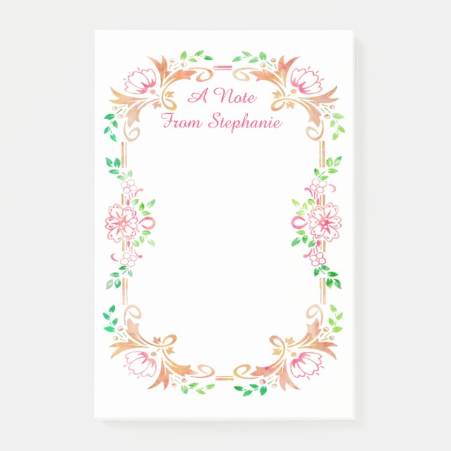 Bloco De Notas Aquarela Floral Chic (Frente)