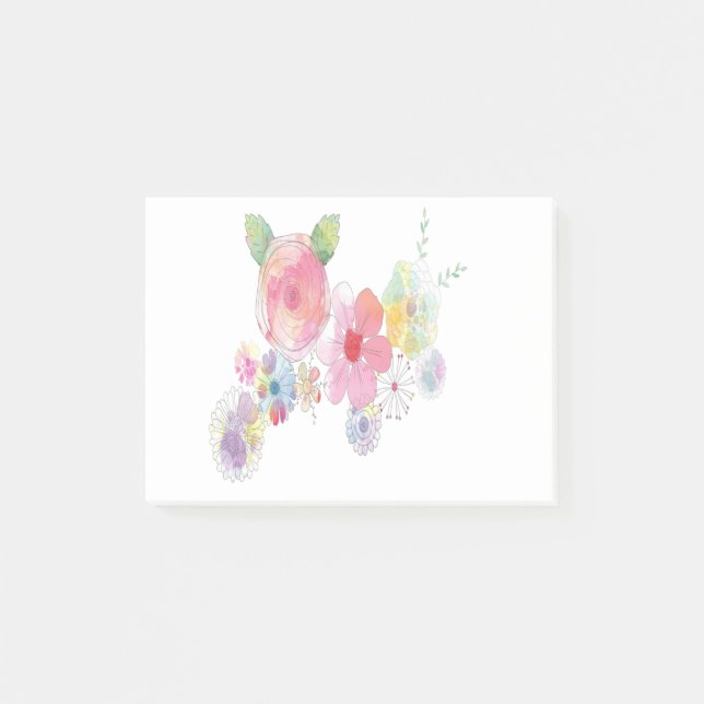 Bloco De Notas Aquarela Flores Arte (Frente)