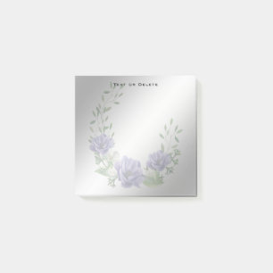 Bloco De Notas Aquarela Flores Roxas Postam as Notas