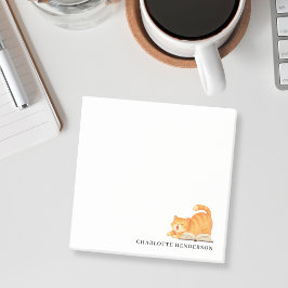 Bloco De Notas Aquarela Gato Gengibre e Livro Personalizado  
