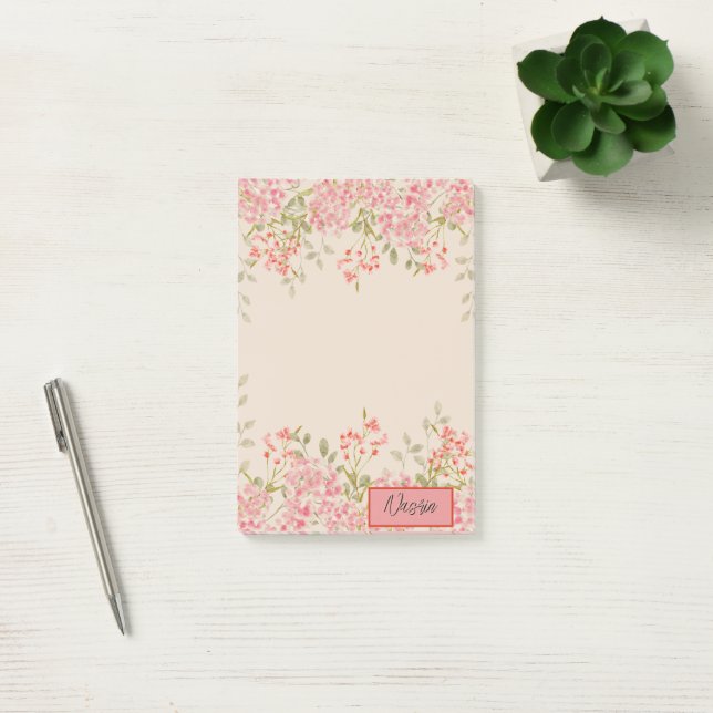 Bloco De Notas Aquarela moderna colorida Flores & personalizar (Escritótio)