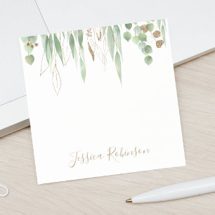 Bloco De Notas Aquarela Personalizada Eucalyptus Greenery