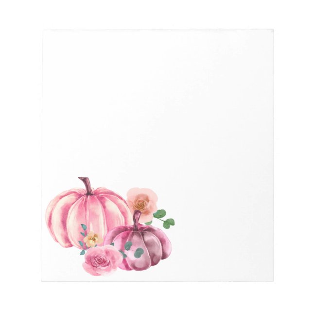 Bloco De Notas Aquarela Pumpkin Pink Rosa (Frente)