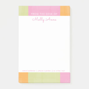 Bloco De Notas Aquarela Rosa Verde Laranja Feminino Escola Escrit