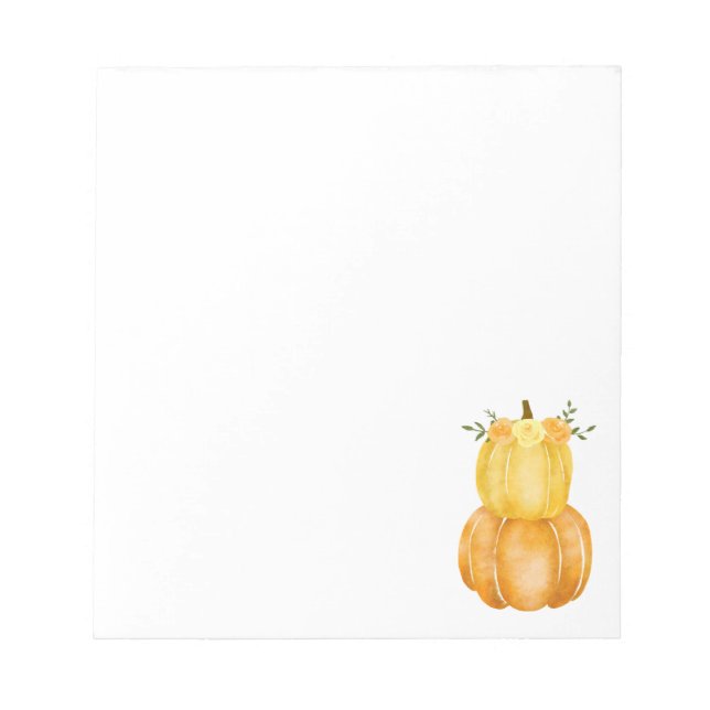 Bloco De Notas Aquarela Rosas Florais Amarelos Pumpkin (Frente)