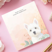 Aquarela Westie Floral Pastel Personalizada