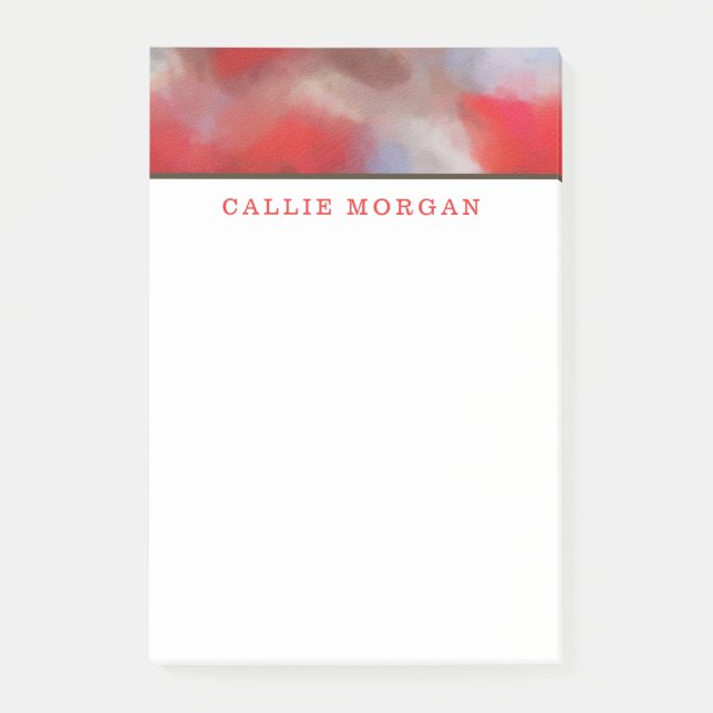Bloco De Notas Aquarelas de vermelho e azul-céu (Frente)