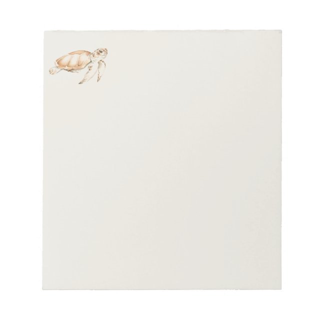 Bloco De Notas Aquarelas do Mar Tartaruga Oceânica Mar Natureza A (Frente)