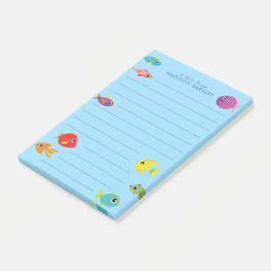 Bloco De Notas Aquário de Peixes Cute Kid's