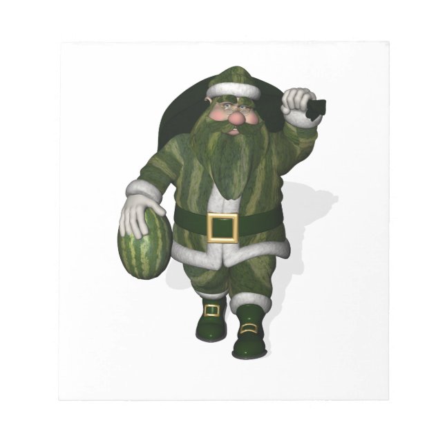 Bloco De Notas Aquecedor de Melancia Santa Claus (Frente)