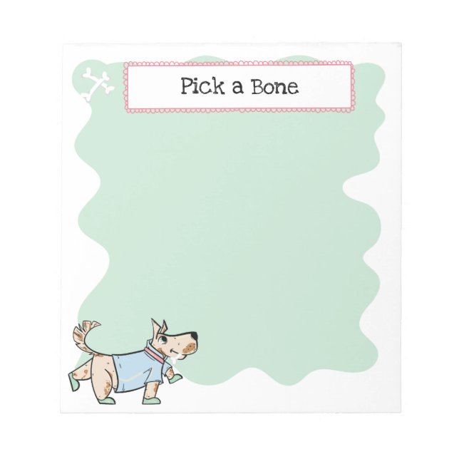 Bloco De Notas Aquele Cachorro Cachorro Bone Notepad Verde (Frente)