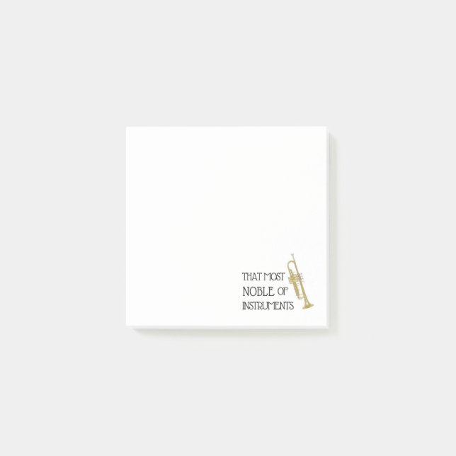 Bloco De Notas Aquele mais nobre dos instrumentos - trompete (Frente)
