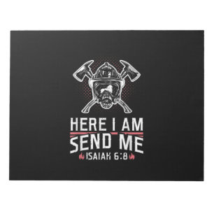 Bloco De Notas Aqui Estou Enviando-Me Isaiah 68 Bombeiro
