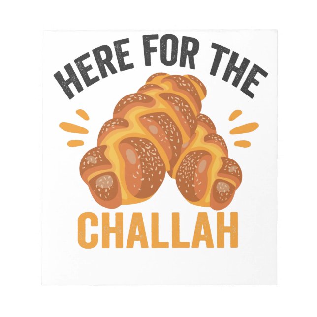 Bloco De Notas Aqui Para o Pão Judeu Challah Engraçado Hanukkah (Frente)
