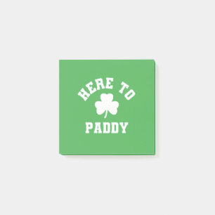Bloco De Notas Aqui para Paddy Funny Dia de São Patrício Shamrock