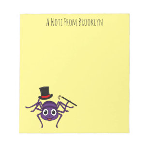 Bloco De Notas Aranha-branca no desenho do chapéu