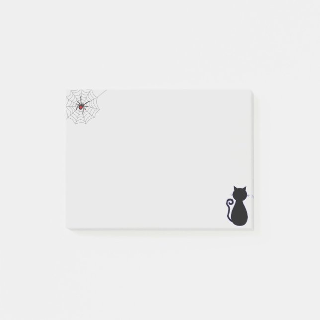 Bloco De Notas aranha de Halloween e gato preto (Frente)