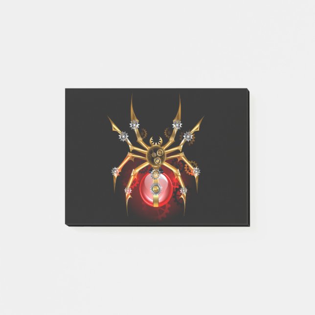 Bloco De Notas Aranha-do-galo em preto (Frente)