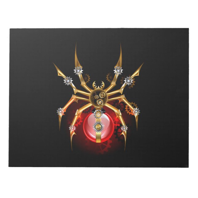 Bloco De Notas Aranha-do-galo em preto (Frente)