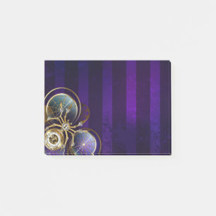 Bloco De Notas Aranha Steampunk no fundo roxo
