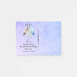 Bloco De Notas Arapaho Proverbo Americano Nativo com Penas