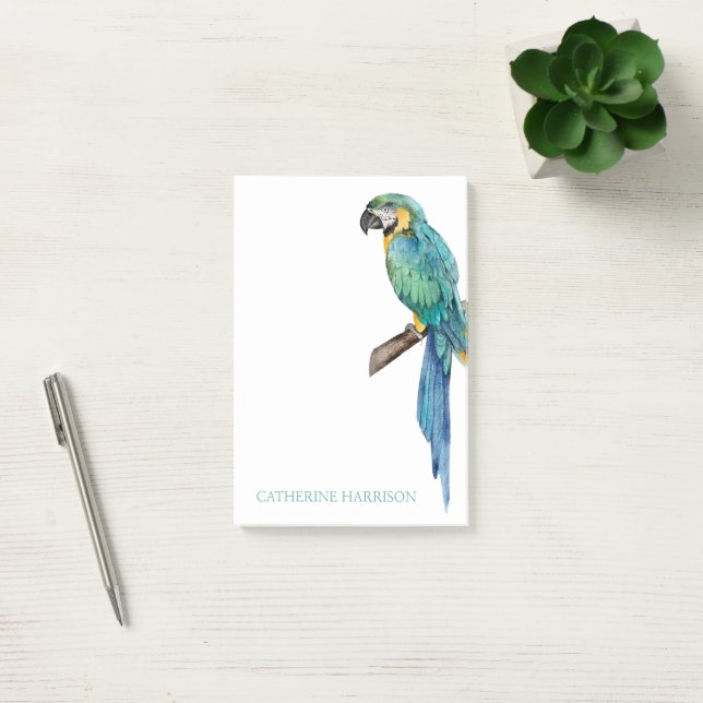 Bloco De Notas Arara Azul Tropical Personalizada (Escritótio)
