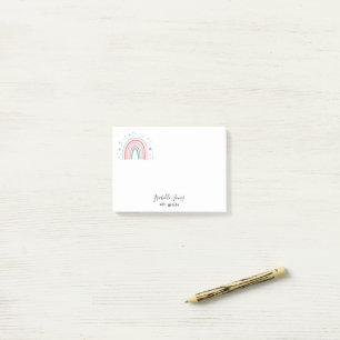 Bloco De Notas Arco-arco-íris de aqua rosa-menina personalizado e