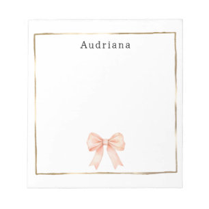 Bloco De Notas Arco de Pêssego Bonito Personalizado